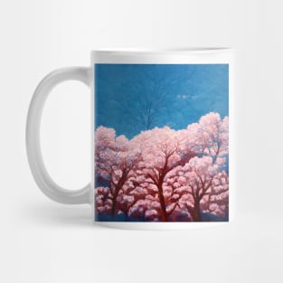 Cherry trees in bloom– warmed by a brazier blossom-gazing Mug